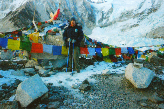 Standing at Mount Everest Base camp, Nepal