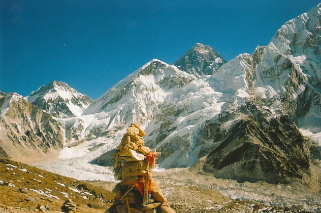 View of Mount Everest on the way up Kala Pattar, Nepal