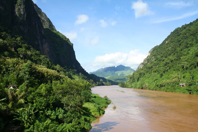 Ou River in Nong Khiaw, Laos