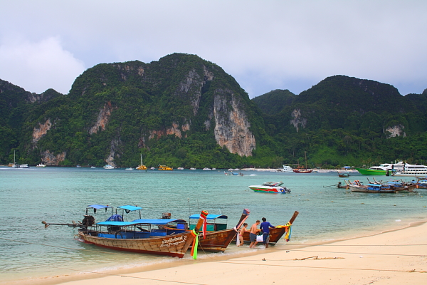 Long tail boats on Koh Phi Phi, Thailand