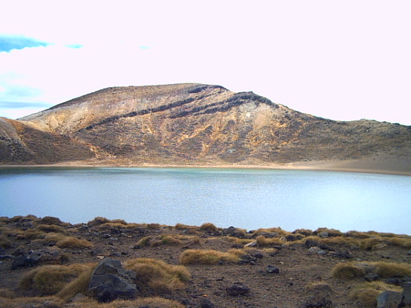 tongariro crossing blue lake Blue Lake on the Tongariro Crossing, New Zealand