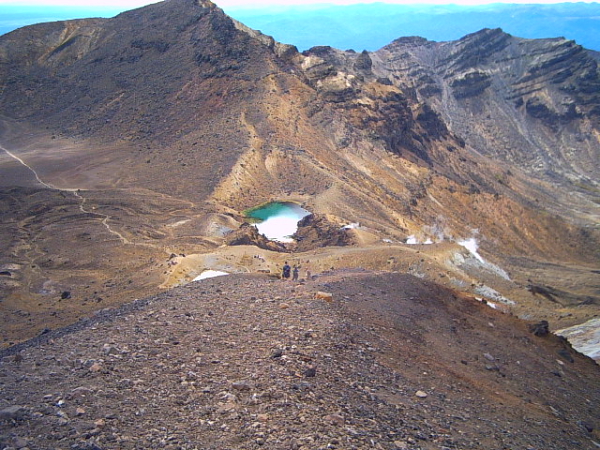 tongariro crossing emerald lakes Emerald lakes on the tongariro crossing, new zealand