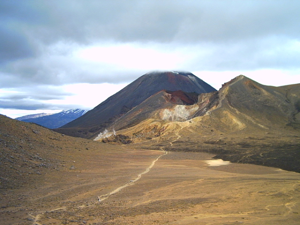 tongariro crossing volcanos View across the central crater on Tongariro crossing, New Zealand