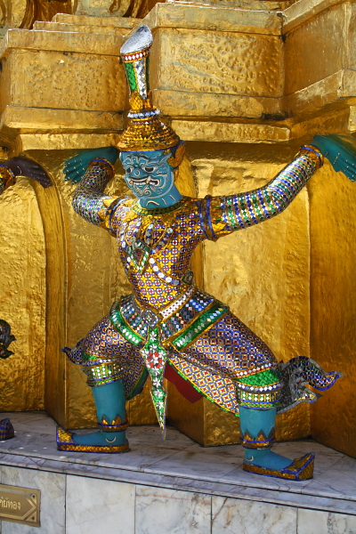 wat phra kaew demon demon statue at Wat Phra Kaew in Bangkok, Thailand