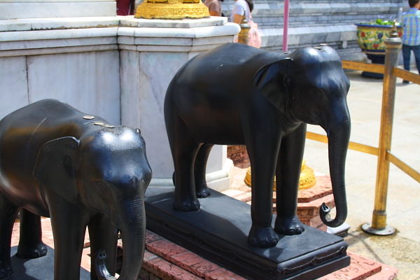 wat phra kaew elephants elephant statues at Wat Phra Kaew in Bangkok, Thailand
