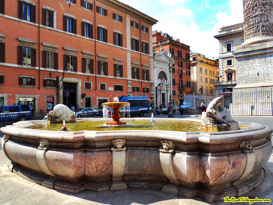 rome fountain Fountain in Piazza Colonna in Rome, Italy