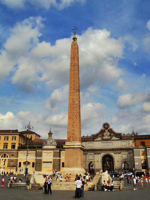 piazza del popolo obelisk Obelisk in Piazza del Popolo in ROme, Italy