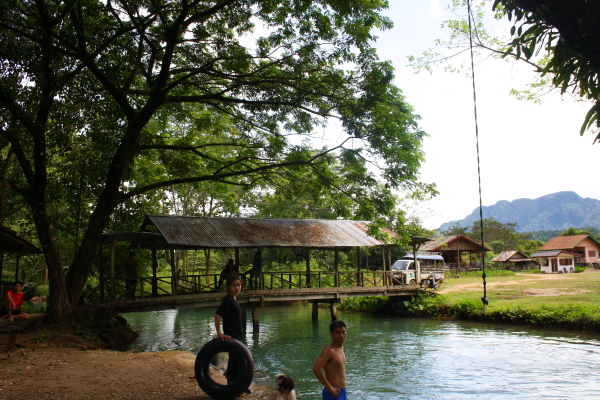 vang vieng blue lagoon Swimming at the Blue Lagoon in Vang Vieng, Laos