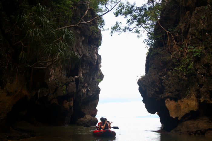 sea canoeing cove Sea canoeing in Phang Nga Bay, Thailand