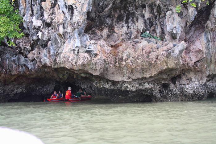 sea canoeing tiny caves Sea canoeing in Phang Nga Bay, Thailand