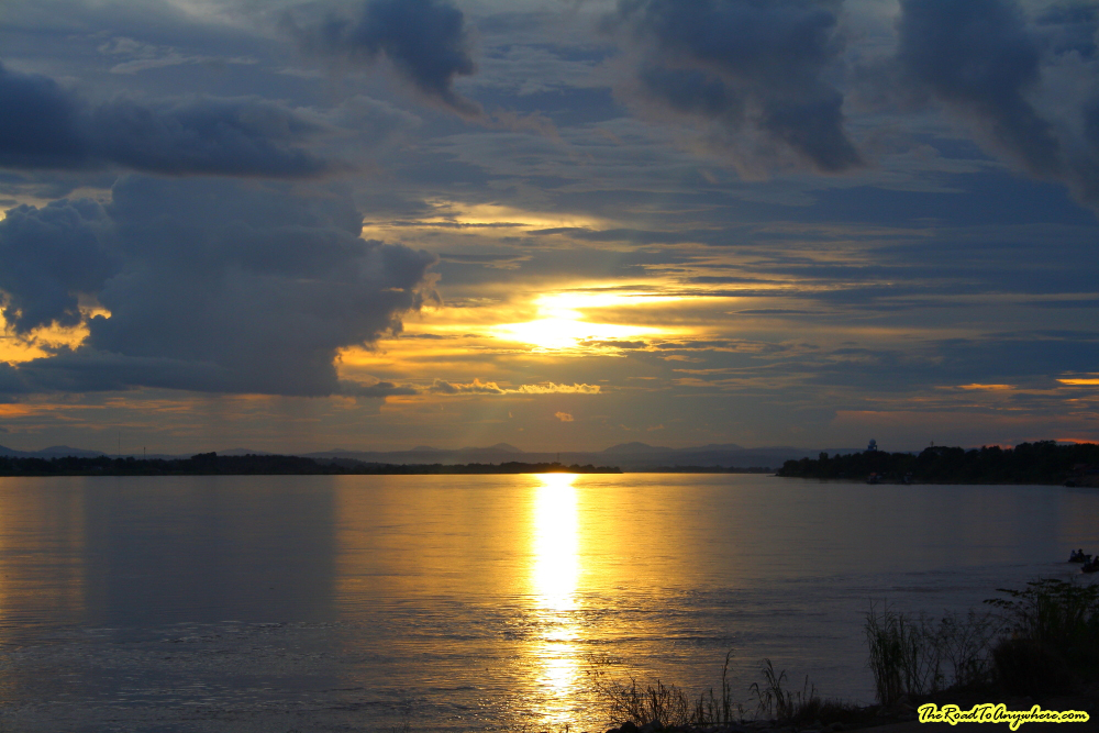 vientiane sunset Sunset on the Mekong River in Vientiane, Laos
