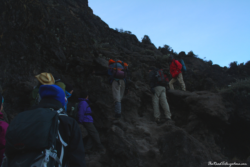 barafu barranco wall climb Climbing the Great Barranco Wall on Mount Kilimanjaro, Tanzania