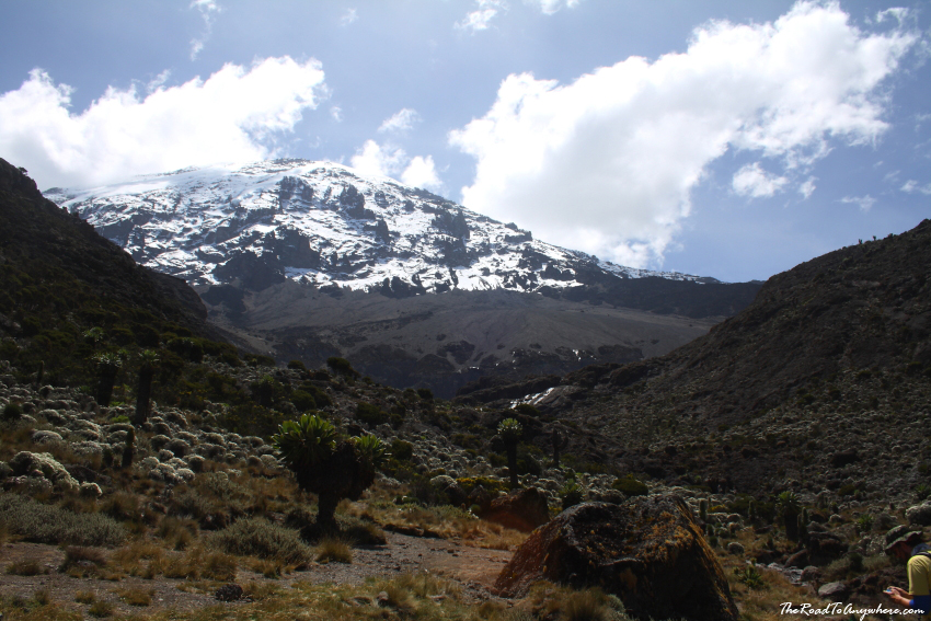 barafu kibo karanga valley View of Kibo Peak from Karanga Valley on Mount Kilimanjaro, Tanzania