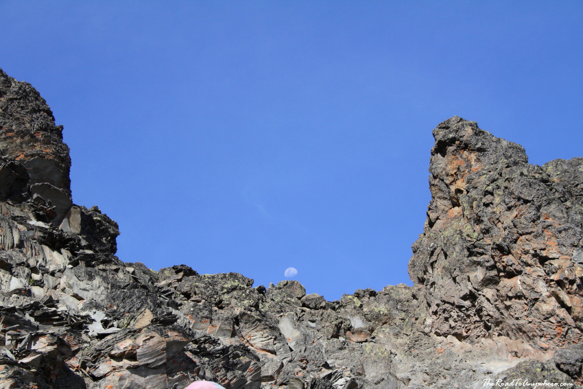 barafu moon The moon above rocks on Mount Kilimanjaro, Tanzania