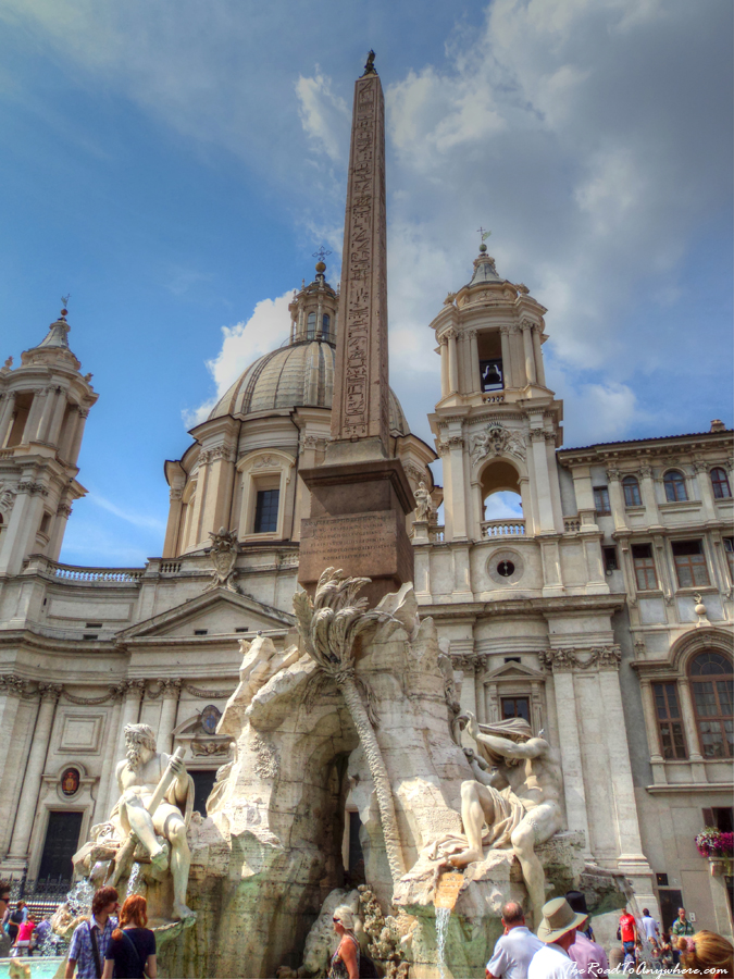 Fountain of Four Rivers at Piazza Navona in Rome, Italy