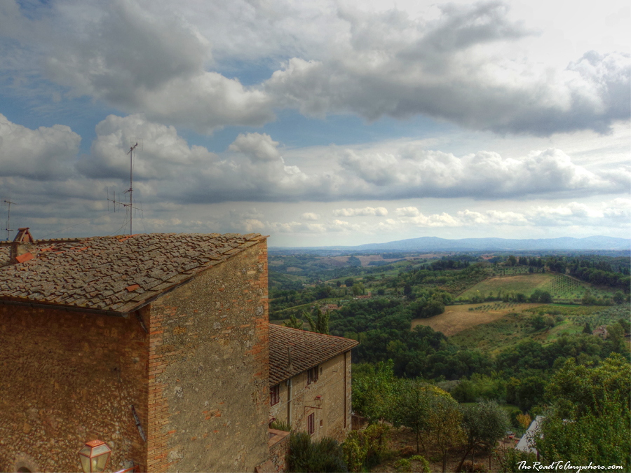 san gimignano country view Country view from San Gimignano in Tuscany, Italy