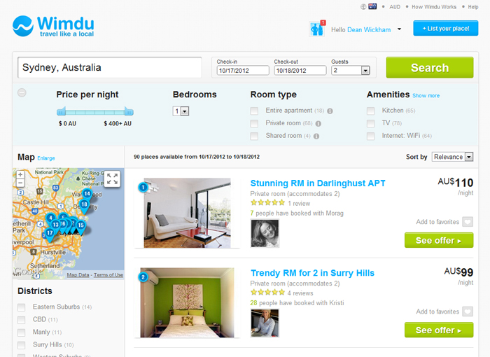 wimdu screen Wimdu screenshot