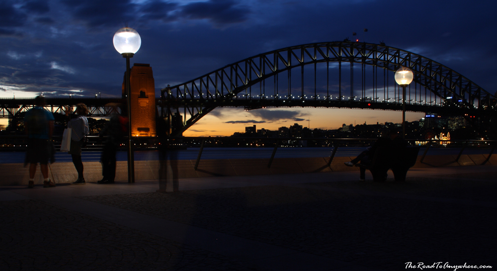 sydney harbour bridge at night Sydney Harbour Bridge at dusk in Sydney, Australia