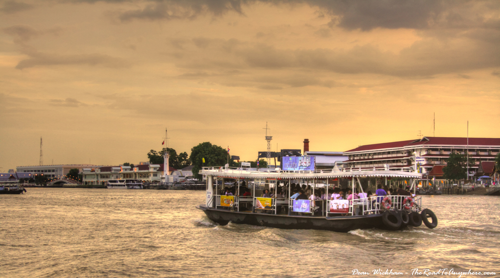 chao phraya river ferry Ferry on the Chao Phraya River in Bangkok, Thailand